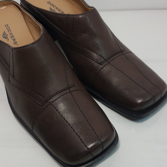 Dockers Square Toe Chunky Heel Mules Slides 6.5 - Picture 3 of 16